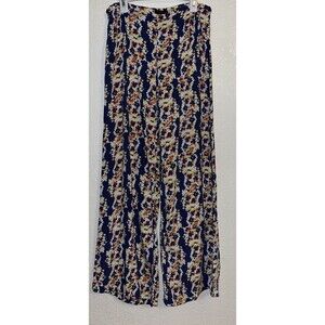 Jessica Simpson Floral Flared Pants Women Sz Small Lightweight MultiColor